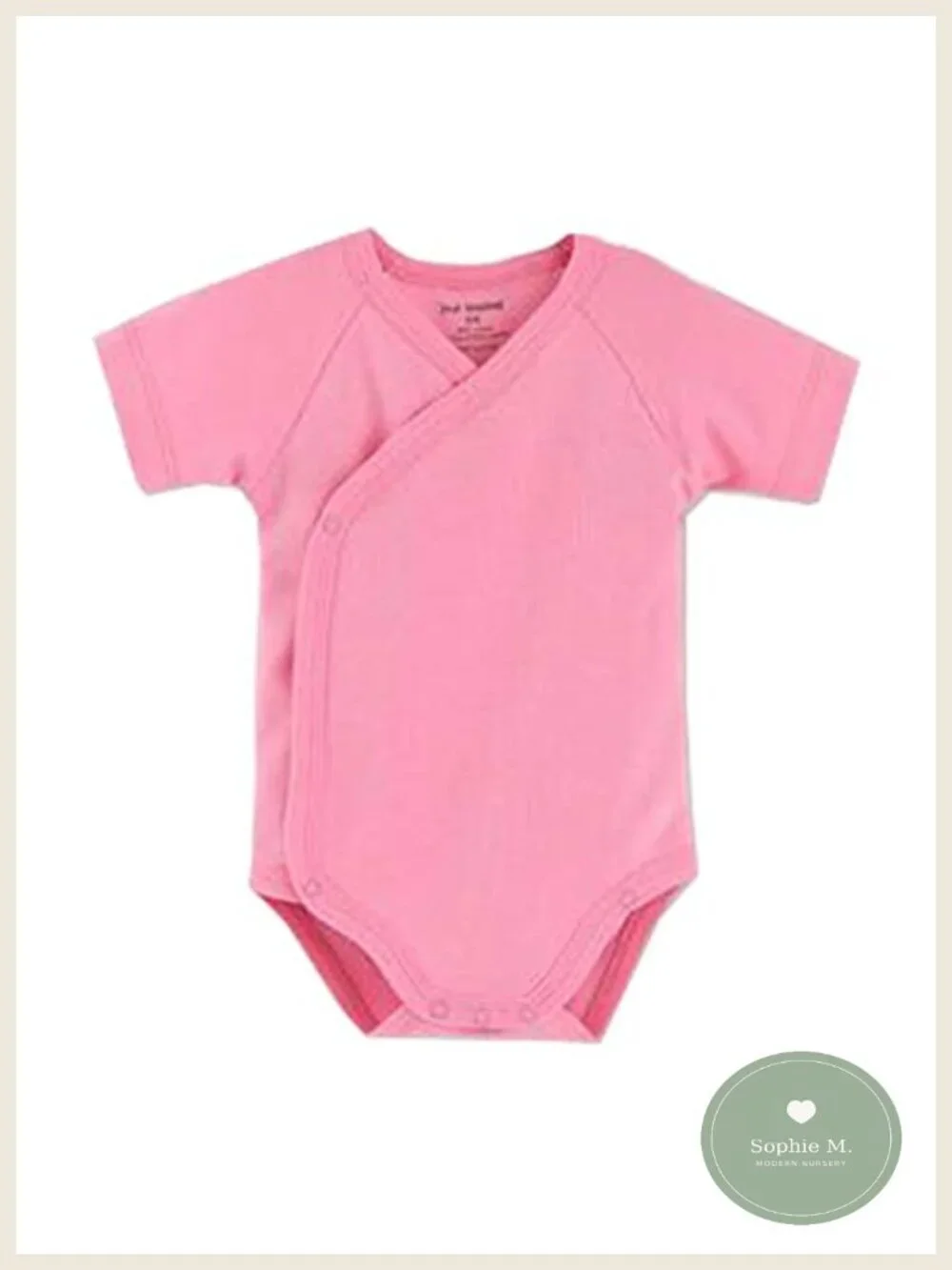 Baby Boys Girls Cotton Kimono Bodysuit Short Sleeve Side-Snap Layette Set